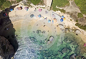 Aerial View of a beautiful Sandy Beach