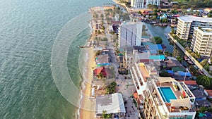 Aerial view beautiful scenic of pattaya harbor in chonburi eastern of thailand