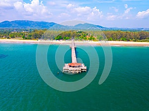 Aerial view Beautiful sea in summer season in Thailand