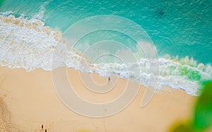 Aerial view beautiful of sea waves.