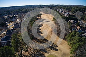 Aerial view of a beautiful suburbs of USA taken by a drone