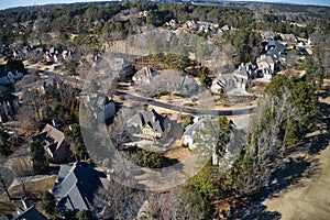 Aerial view of a beautiful suburbs of USA taken by a drone