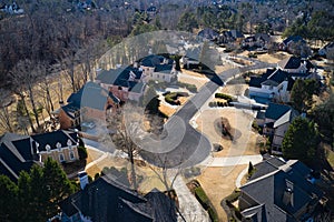 Aerial view of a beautiful suburbs of USA taken by a drone