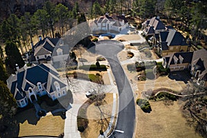 Aerial view of a beautiful suburbs of USA taken by a drone