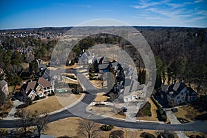 Aerial view of a beautiful suburbs of USA taken by a drone