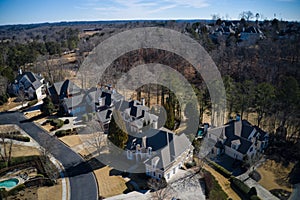 Aerial view of a beautiful suburbs of USA taken by a drone