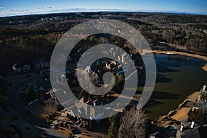 Aerial view of a beautiful suburbs of USA taken by a drone