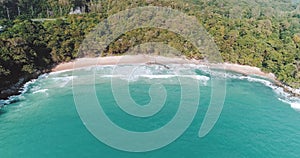 Aerial view of beautiful Surin beach in Phuket