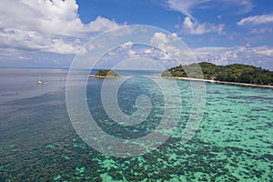 Aerial view of beautiful tropical Koh Lipe in Thailand