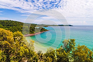 Aerial view of beautiful tropical seascape tranquil beach