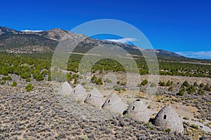 Aerial view of the beautiful Ward Charcoal Ovens State Historic Park