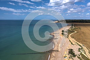 Aerial view of the beautiful West Sussex coastline photo