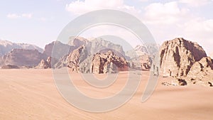 Aerial view of the bedouin camps in Wadi Rum,Jordan.