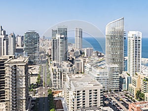 Aerial View of Beirut Lebanon, City of Beirut, Beirut cityscape