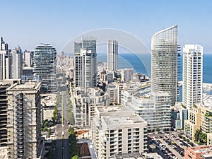 Aerial View of Beirut Lebanon, City of Beirut, Beirut cityscape photo