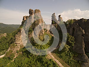 Aerial view of Belogradchik fortress and rocks, Bulgaria