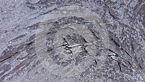 Aerial view of Belvedere glacier, deep and old crevasses, ice in belvedere valley, around mountains