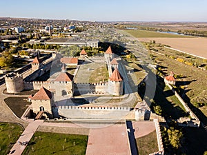 Aerial view of Bendery (Bender). Tighina Ottoman fortress. Unrecognised Pridnestrovian Moldavian Republic.