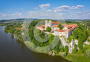 Aerial view of Benedictine Abbey in Tyniec, Poland photo