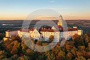 Aerial view about the Benedictine Archabbey of Pannonhalma. photo