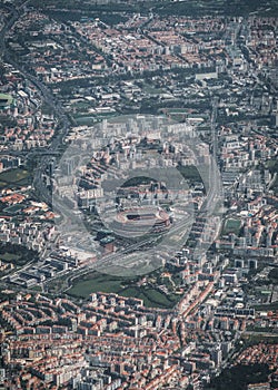 Aerial view of the Benfica stadium. Estadio da Luz. Football stadium in Lisbon, Portugal photo