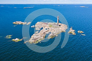 Aerial view of BengtskÃÂ¤r lighthouse. photo