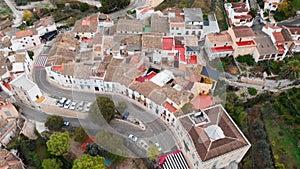 Aerial view of BenialÃ­ village in Alicante, Spain