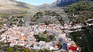 Aerial view of BenialÃ­ village in Alicante, Spain