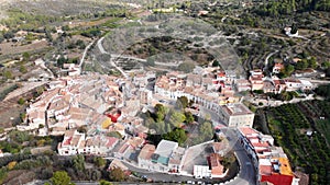 Aerial view of BenialÃ­ village in Alicante, Spain