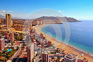 Aerial view of Benidorm, Spain photo