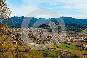 Aerial view of Berga, Spain