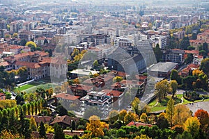 Aerial view of Bergamo, Italy, Europe