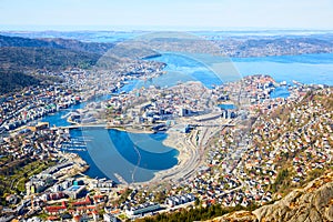 Aerial view of Bergen