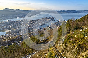 Aerial View of Bergen in a Sunny day