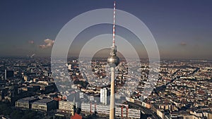 Aerial view of Berlin centre cityscape as seen from Alexanderplatz area. Germany