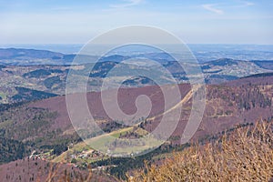 Aerial view of Beskid Zywiecki mountains