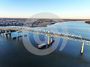 Aerial View of the Betsy Ross Bridge over the Delaware River Philadelphia photo