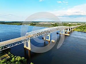 Aerial View of the Betsy Ross Bridge over the Delaware River Philadelphia photo