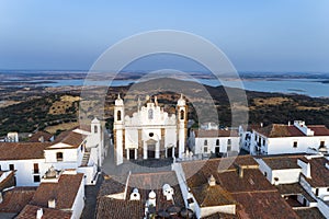 Aerial view of the beutiful historical village of Monsaraz, in Alentejo, Portugal