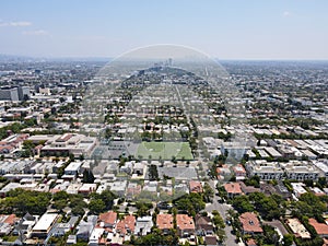 Aerial view of Beverly Hills, California, Los Angeles County. Home to many Hollywood stars.