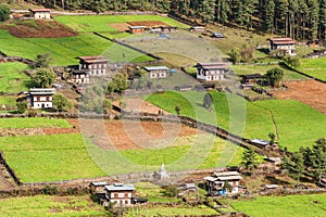 Aerial view of Bhutanese village