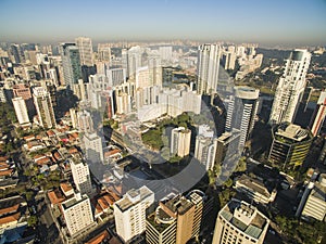 Aerial view of big city, Sao Paulo Brazil, South America