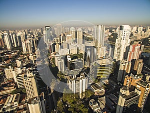 Aerial view of big city, Sao Paulo Brazil, South America
