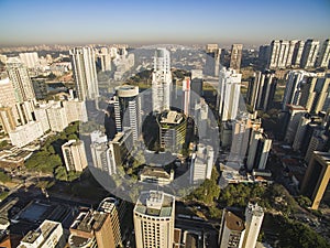 Aerial view of big city, Sao Paulo Brazil, South America