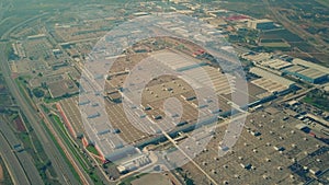 Aerial view of a big industrial complex. Car factory