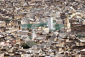 Aerial View of Big Mosque in Fes, Morocco