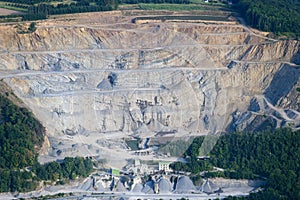 Aerial View : Big stone quarry