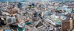 Aerial view of Birmingham cityscape skyline