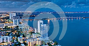 Aerial View of Biscayne Bay at