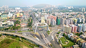 Aerial view of Biswa Bangla gate or Kolkata Gate on the main arterial road